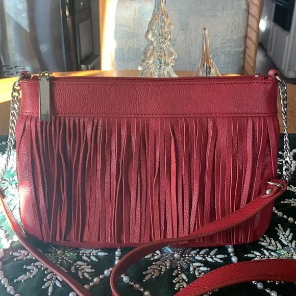 Neiman Marcus Fringe Leather Crossbody - Picture 2 of 10